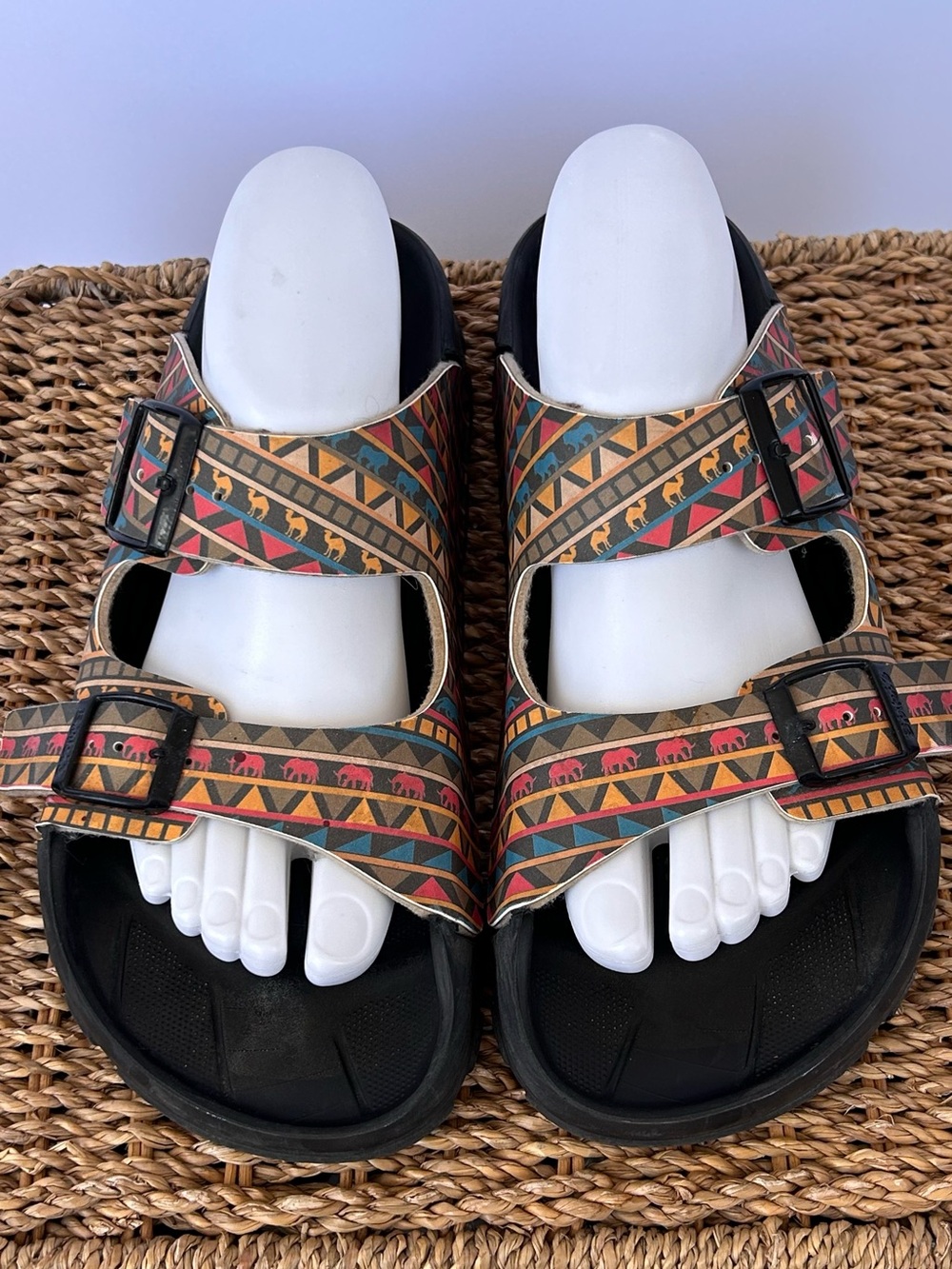 Birki’s by Birkenstock Women’s Arizona Style Slides Safari Pattern Size 40